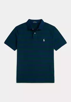 Поло CUSTOM SLIM FIT STRIPED MESH POLO SHIRT Ralph Lauren, темно-зеленый