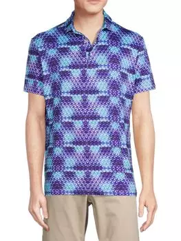 Поло для гольфа с геометрическим рисунком Tailorbyrd, фиолетовый