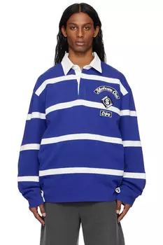 Поло для регби с аппликацией из темно-синего и белого цветов Solid Homme