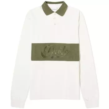Поло Drle De Monsieur Block Stripe Logo Rugby Shirt, цвет Cream