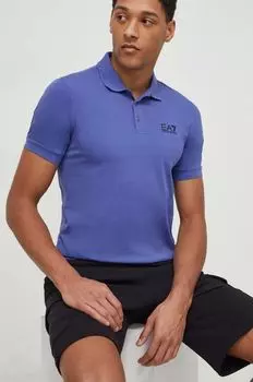 Поло EA7 Emporio Armani, синий