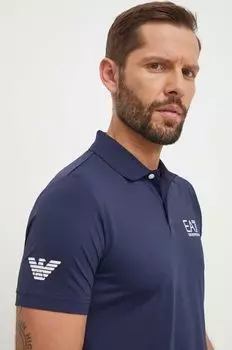 Поло EA7 Emporio Armani, темно-синий
