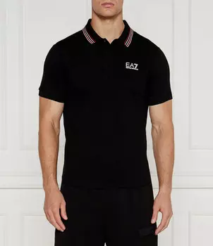 Поло EA7 Regular Fit, черный