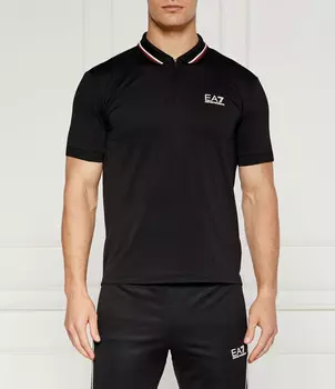 Поло EA7 Slim Fit, черный