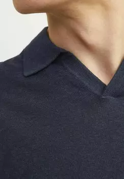 Поло Einfarbig Jack & Jones, темно-синий