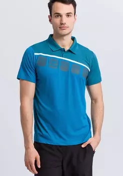 Поло erima 5 C, цвет oriental blue/colonial blue/weiss
