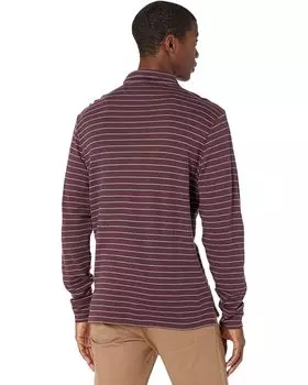 Поло Faherty Cloud Long Sleeve Striped Heather Polo, цвет Merlot Flint Stripe