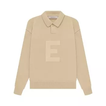 Поло Fear of God Essentials Kids Knit Long-Sleeve Polo, песочный