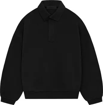 Поло Fear of God Essentials Long-Sleeve 'Jet Black', черный