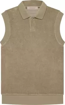 Поло Fear of God Essentials Velour Sleeveless Polo 'Oak', коричневый