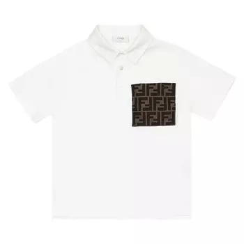 Поло Fendi Kids Jersey Polo, белый