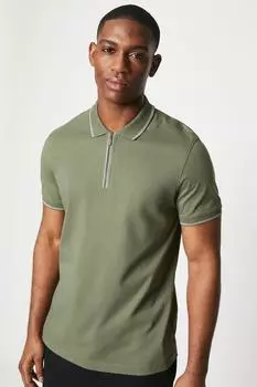 Поло Fine Tipping на молнии Burton, зеленый