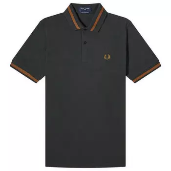 Поло Fred Perry Original Single Tipped Polo, цвет Night Green & Dark Caramel