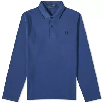 Поло Fred Perry с длинными рукавами и двойным носком - сделано в Англии