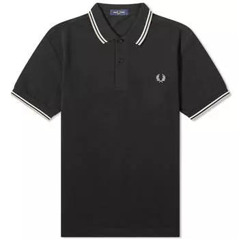Поло Fred Perry Twin Tipped, цвет Black, Snow & Warm Grey