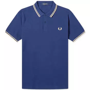 Поло Fred Perry Twin Tipped, цвет French Navy & Ice Cream