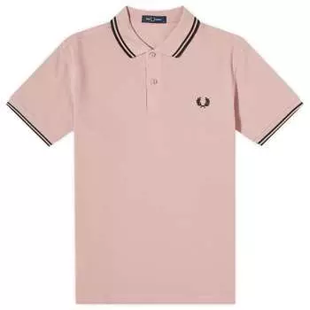 Поло Fred Perry Twin Tipped Polo, цвет Dusty Rose Pink & Black