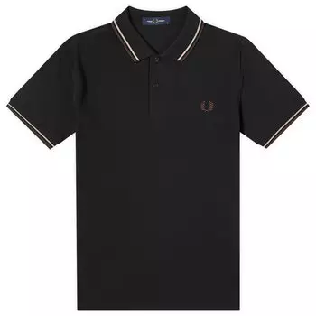 Поло Fred Perry Twin Tipped Polo, цвет Black, Warm Grey & Brick