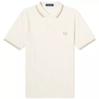 Поло Fred Perry Twin Tipped Polo, цвет Ecru, Oat & Warm Stone