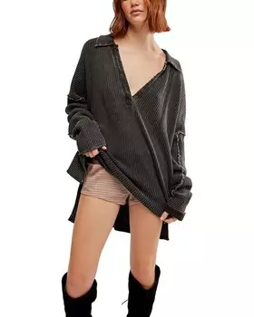 Поло Free People Travis Polo, черный