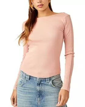 Поло Free People Unapologetic Long Sleeve, цвет Roseblush