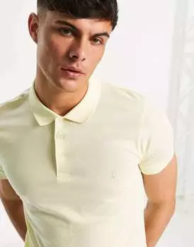 Поло French Connection лимонного цвета