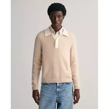 Поло Gant Mohair Rugger, бежевый