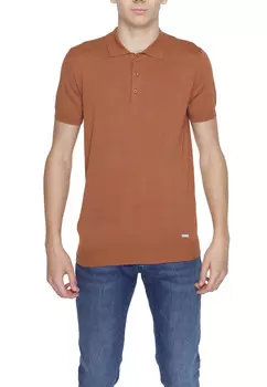Поло Gianni Lupo на пуговицах, коричневый