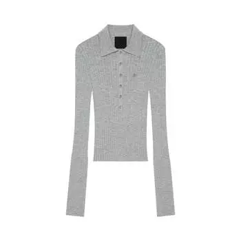 Поло Givenchy Long-Sleeve Polo, серый
