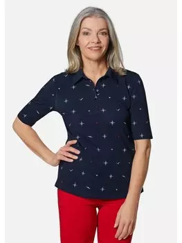 Поло GOLDNER Druck, цвет marine/wei/gemustert