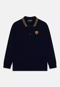 Поло Greca Medusa Unisex Versace, цвет navy/oro