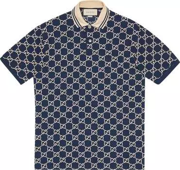 Поло Gucci Short-Sleeve Polo Blue, синий
