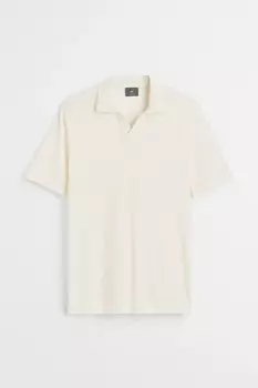 Поло H&amp;M Regular Fit Linen-blend, белый