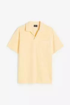 Поло H&amp;M Regular Fit Terry, жёлтый