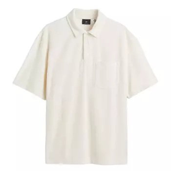 Поло H&M Relaxed Fit Terry, кремовый