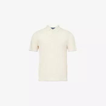 Поло Hackett из хлопка с трикотажными вставками контрастного цвета, бежевый