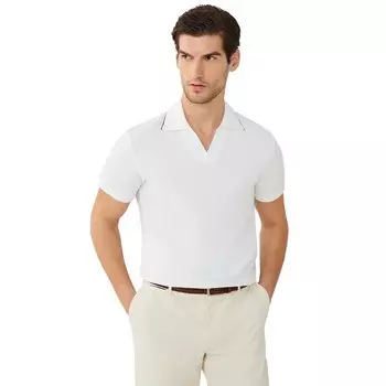 Поло Hackett Piped Trim Texture, белый