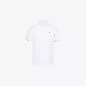 Поло Hackett с коротким рукавом из хлопка-пике с вышитым логотипом, белый