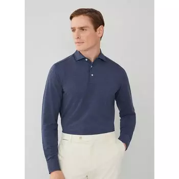 Поло Hackett Wool Blend Long, синий