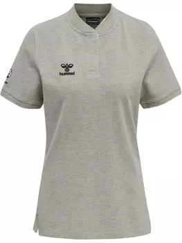 Поло Hummel Hmlmove Grid Polo Woman, серый меланж