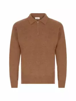 Поло из альпака на молнии Altea, коричневый