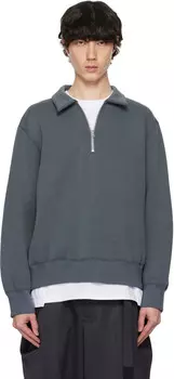 Поло из губчатого джерси sacai, серый