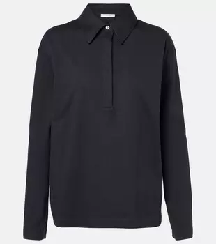 Поло из хлопка и шелка Roddie The Row, Dark Navy