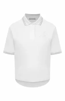 Поло из хлопка Moncler, белый