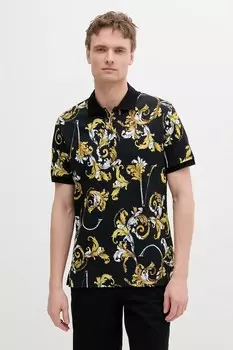 Поло из хлопка Versace Jeans Couture, черный