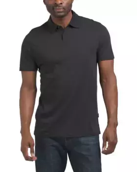 Поло из хлопкового джерси Kenneth Cole, черный