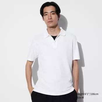 Поло из хлопкового пике AIRism UNIQLO, белый