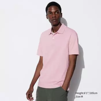 Поло из хлопкового пике AIRism UNIQLO, розовый