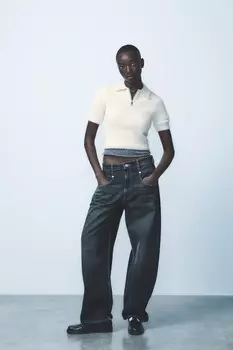 Поло из искусственного меха ZARA, экрю