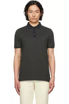 Поло из органического хлопка с микрожаккардом темно-синего цвета PS by Paul Smith